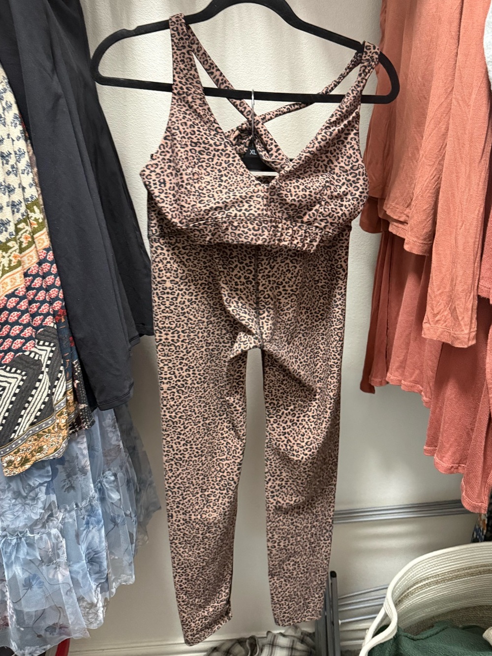 Matching Skatie leopard workout set